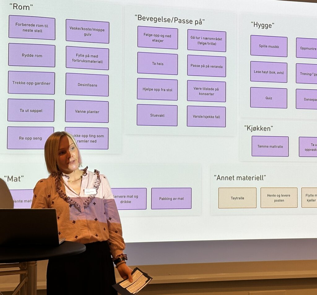 Kari Jyssum fra Trondheim viser behovene for robotteknlogi i helsevesenet